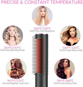 Heated Hair Curler Brush for Salon-Quality Curls