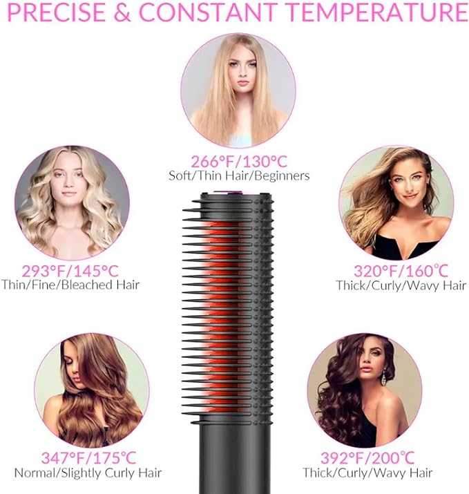 Heated Hair Curler Brush for Salon-Quality Curls